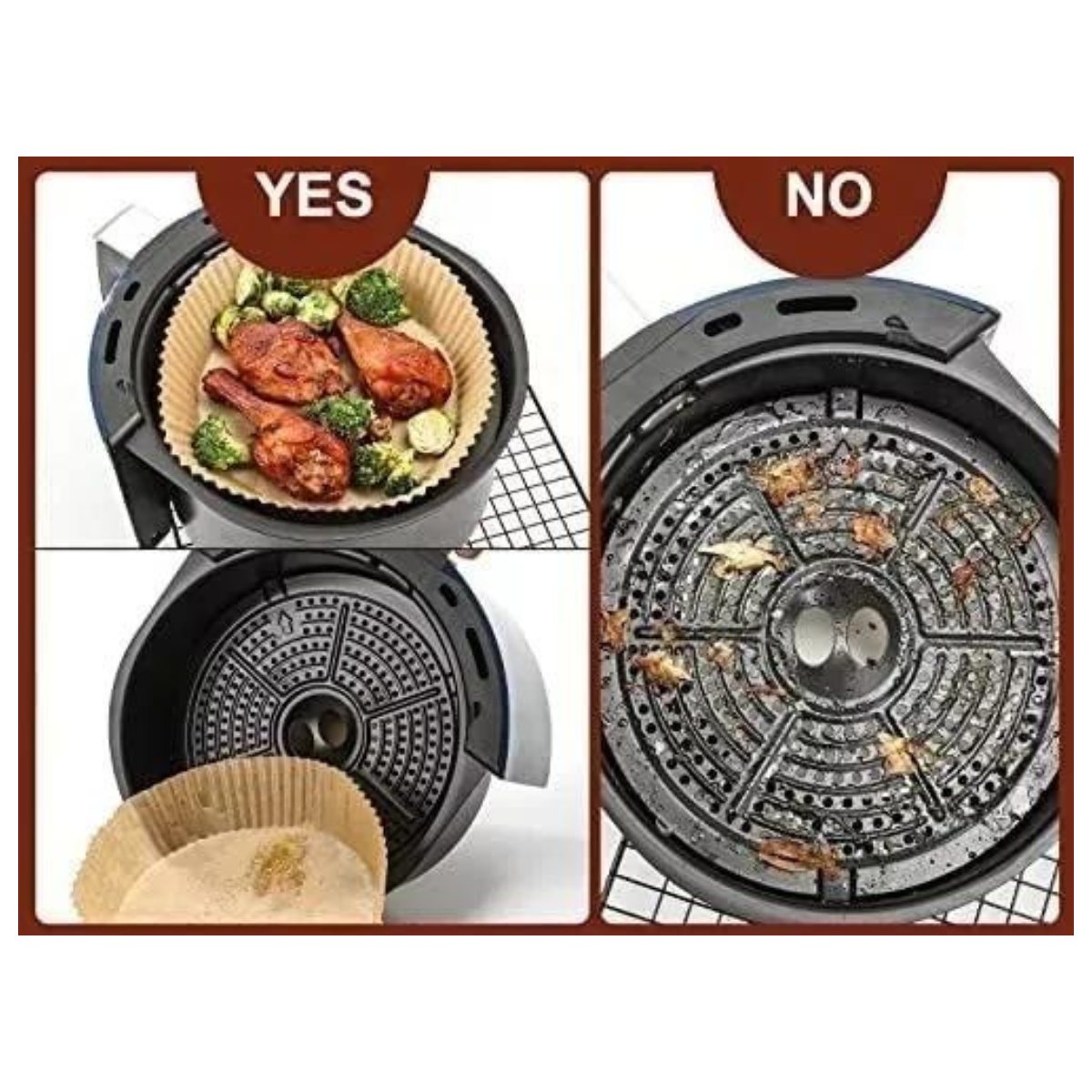 Papel para Freidora de Aire 20 cm - 100 unds